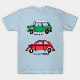 Morris Mini and Volkswagen Beetle by Pollux T-Shirt